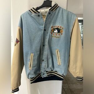 Disney Store Vintage Men’s Denim Bomber, size large, well loved